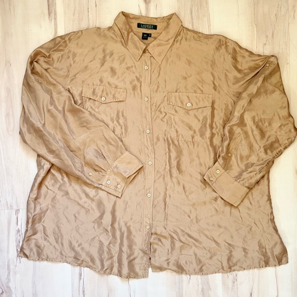 Ralph Lauren Tan Blouse - Picture 1 of 7